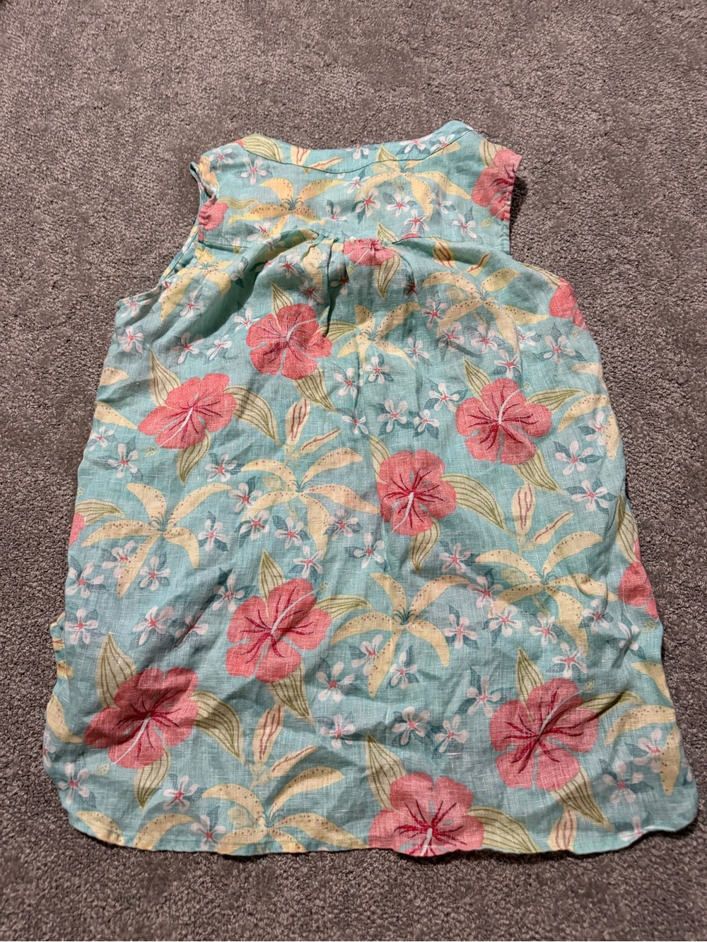 Tommy Bahama 100% linen women’s sleeveless floral shirt size medium so soft - Picture 6 of 8